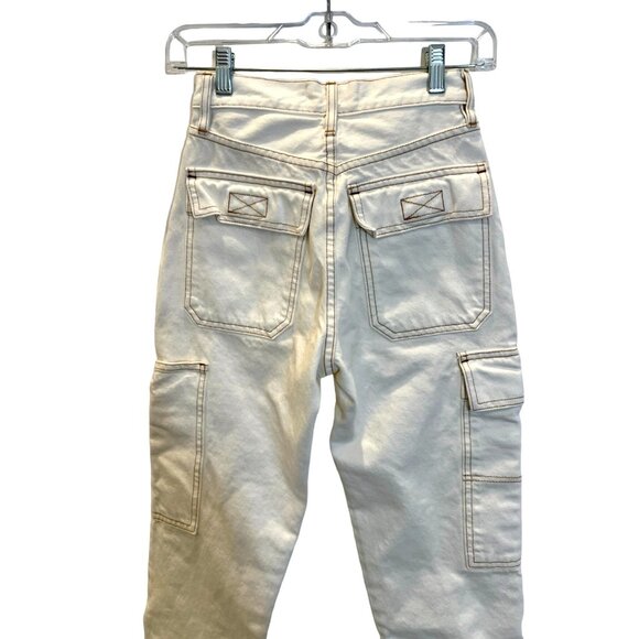 SLVRLAKE Savior High-Rise Cargo Jeans in White - Size 24 - Picture 6 of 9